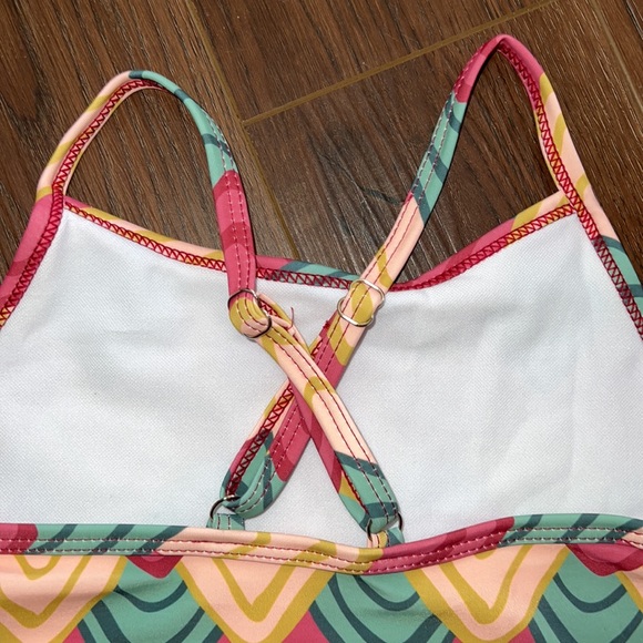 NWT one piece red yellow & green swim suit 2XL lined Adjustable bathing suit - Picture 5 of 7